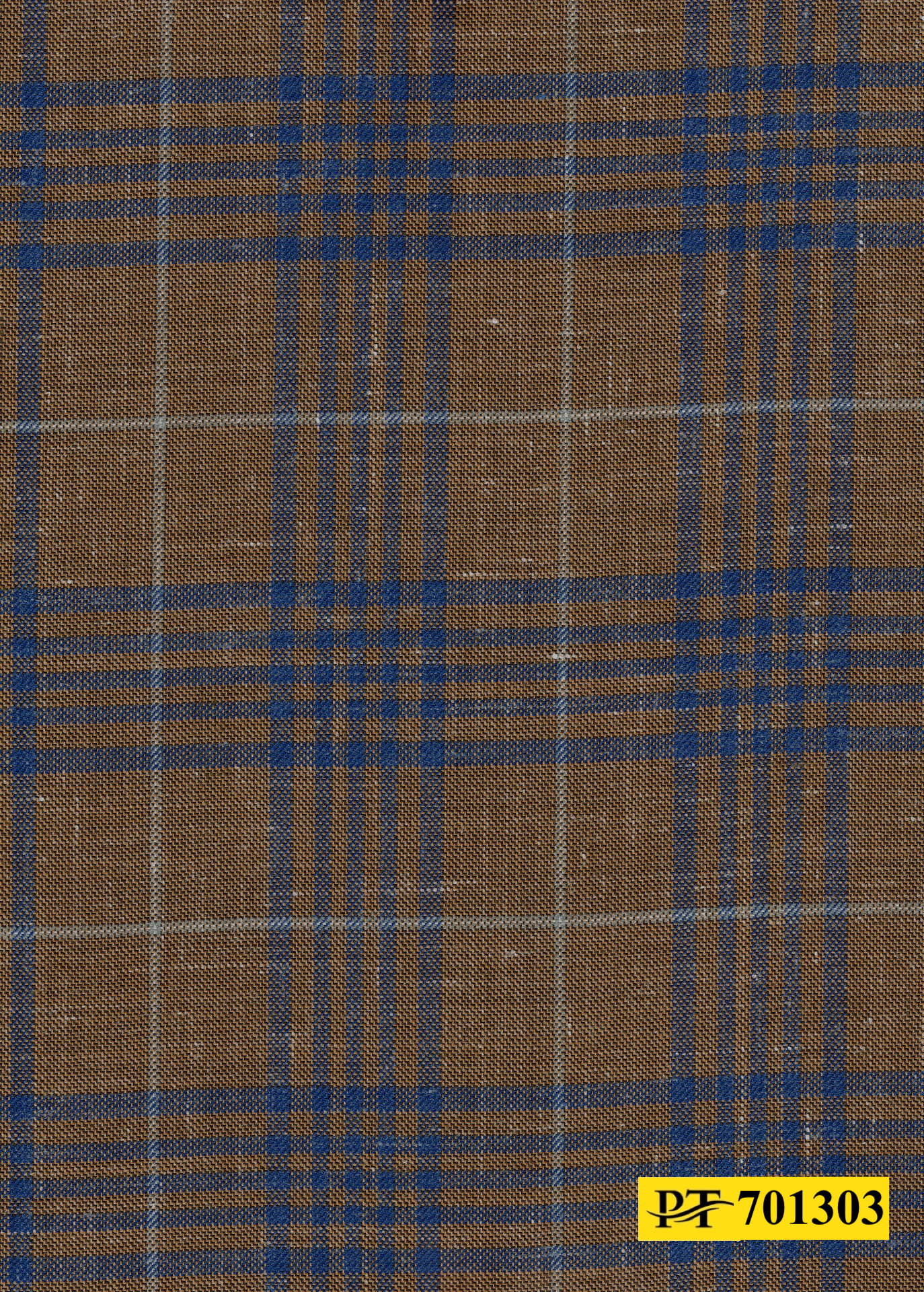 701303/P3-22100 Copper With Blue Check Suit Fabric