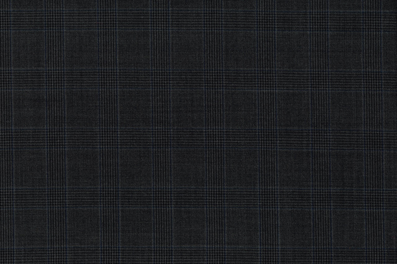 71113-2/10333 Dark Grey Glen Plaid Pants Fabric