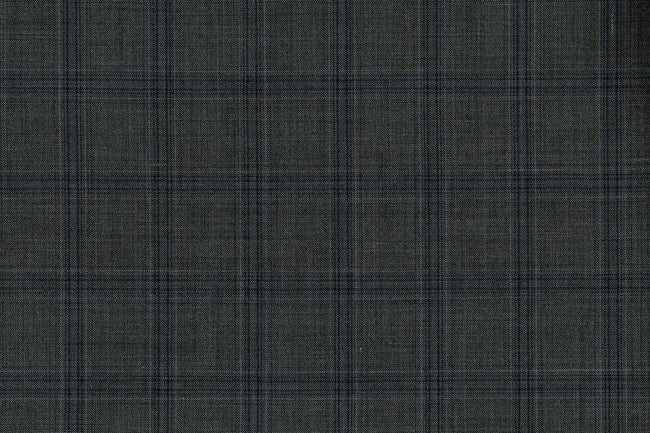 71124-1/10339 Blue Plaid Check On Grey Pants Fabric