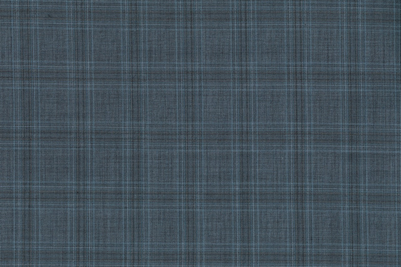 71124-2/10340 Blue Grey Palid Check Suit Fabric