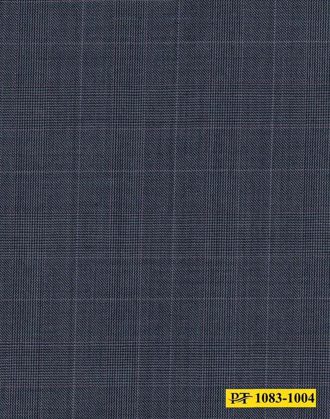 1083-1004/P4-18267 Grey Blue With Pink Check Jacket Fabric