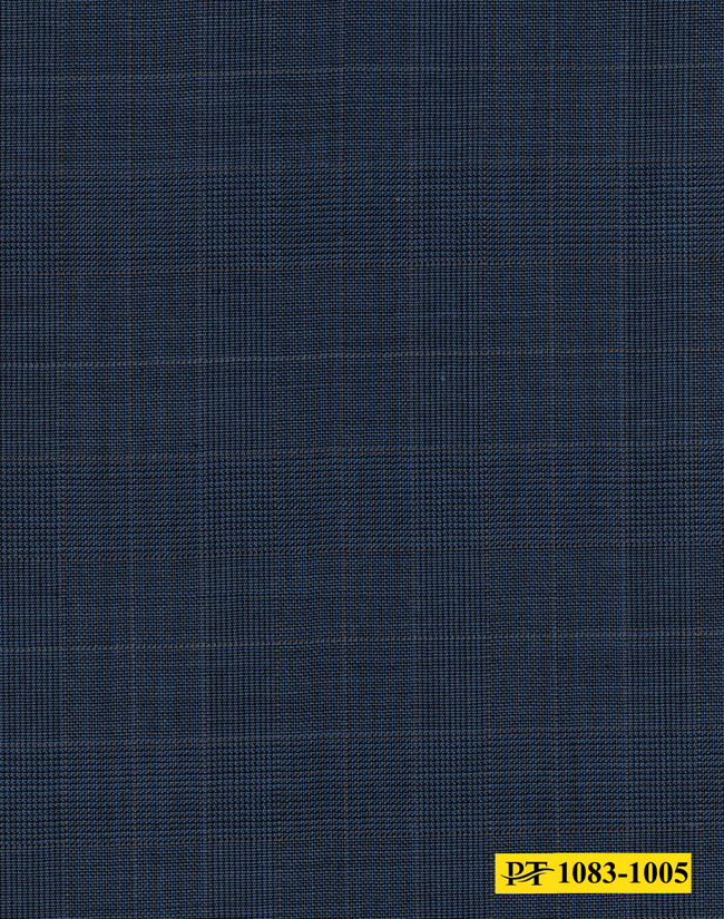 1083-1005/P4-18268 Blue With Tan Check Vest Fabric