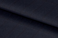 21330/G6-22710 Navy With Maroon Houndstooth Check Pants Fabric