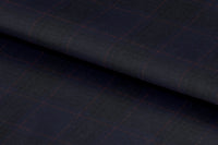 21369/G6-22686 Navy Blue With Red & Black Check Vest Fabric