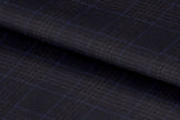 21370/G6-22687 Dark Plum With Blue & Black Check Pants Fabric