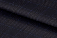 21370/G6-22687 Dark Plum With Blue & Black Check Pants Fabric