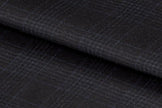 21371/G6-22684 Chocolate Brown With Blue Check Pants Fabric