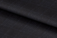 21371/G6-22684 Chocolate Brown With Blue Check Vest Fabric