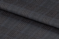 21373/G6-22683 Grey With Brown & Light Blue Check Pants Fabric