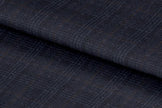 21377/G6-22695 Navy With Bronze Check Vest Fabric
