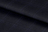 21381/G6-22698 Midnight Blue With Brown Check Pants Fabric