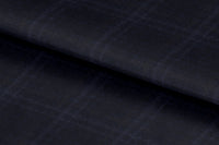 21381/G6-22698 Midnight Blue With Brown Check Pants Fabric