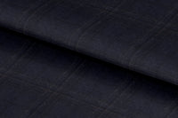 21383/G6-22704 Navy With Brown Windowpane Pants Fabric