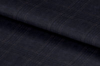 21386/G6-22691 Dark Blue With Brown Check Pants Fabric