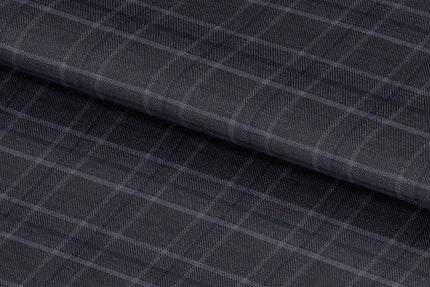 2199001/G1-22960 Dark Gray with Blue Check Suit Fabric