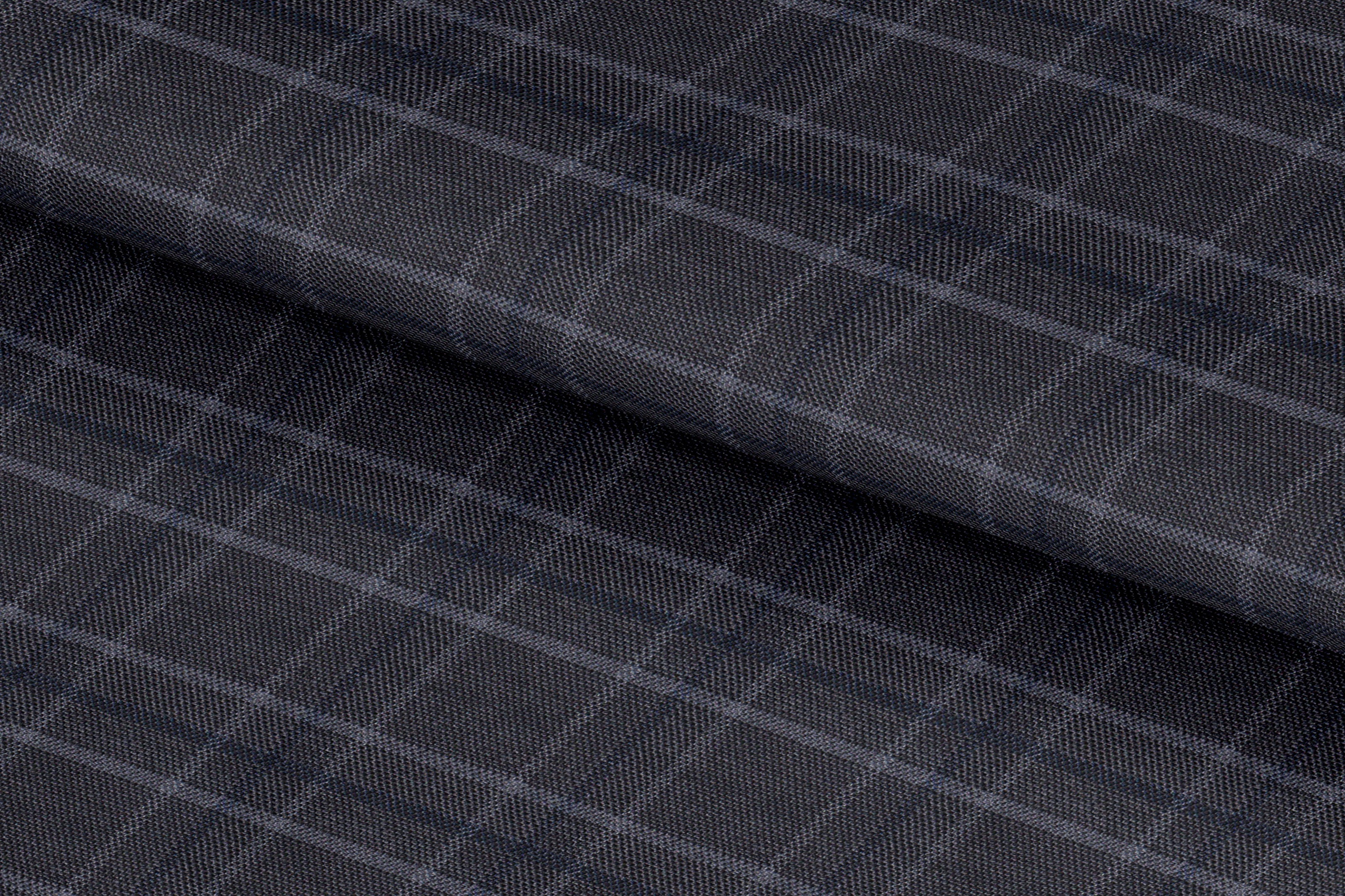 2199001/G1-22960 Dark Gray with Blue Check Jacket Fabric