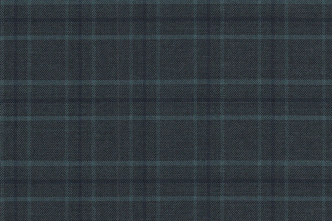 2199002/G1-22961 Teal with Navy Blue Check Jacket Fabric