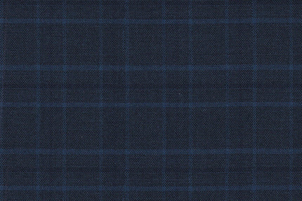 2199003/G1-22963 Blue with Navy Blue Check Suit Fabric