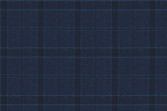 2199009/G1-22950 Navy with Teal Blue Check Pants Fabric