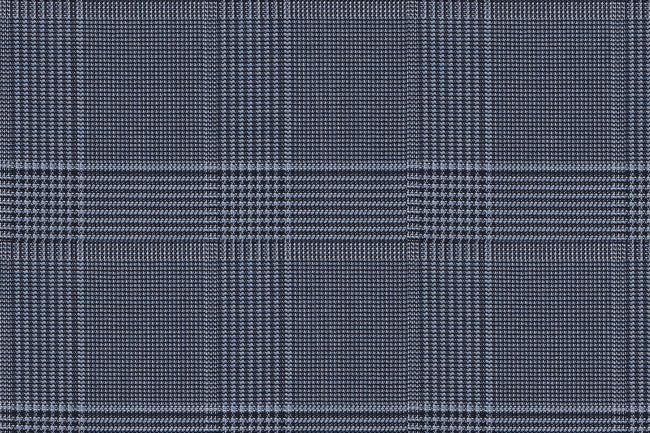 2199013/G1-22956 Blue & White Houndstooth Plaid Vest Fabric