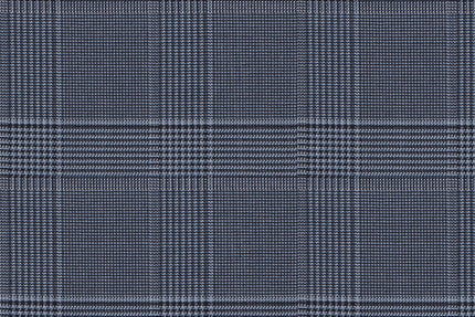 2199013/G1-22956 Blue & White Houndstooth Plaid Suit Fabric