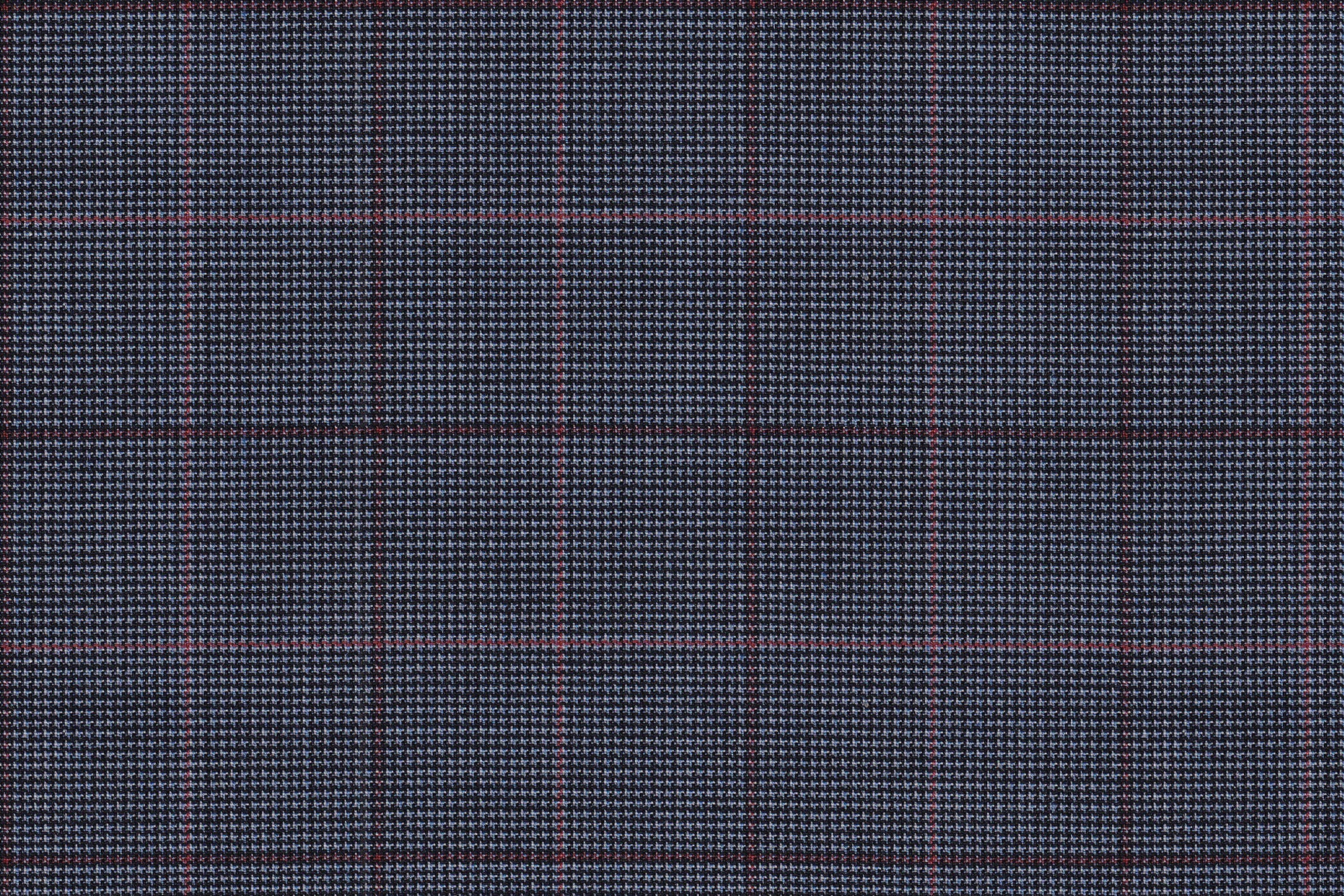 2199016/G1-22928 Denim Blue with Red & Pink Check Jacket Fabric
