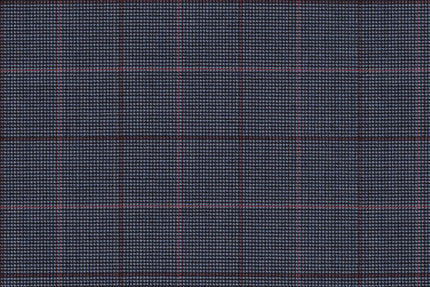 2199016/G1-22928 Denim Blue with Red & Pink Check Suit Fabric