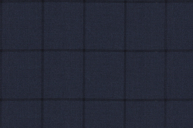 2199019/G1-22966 Navy Blue Windowpane Pants Fabric