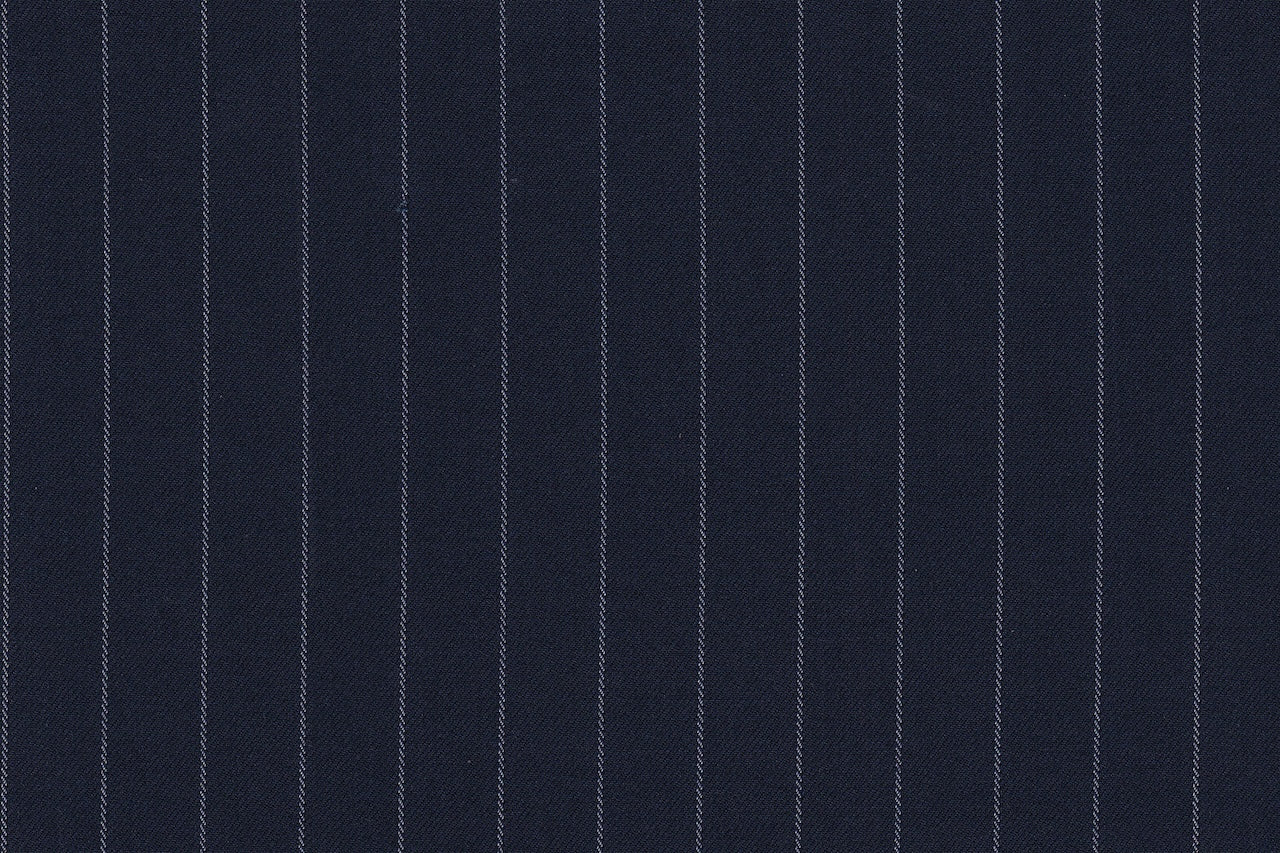 2199033/G1-22890 Navy With White Stripe Suit Fabric