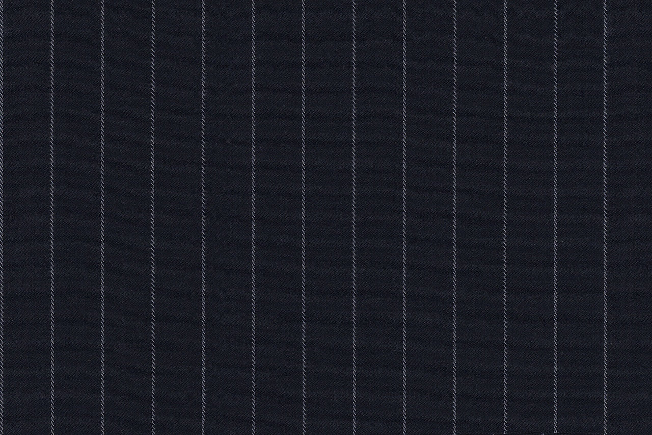 2199034/G1-22891 Midnight With White Stripe Suit Fabric