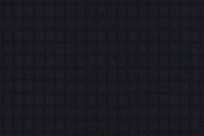 2199097/G1-22957 Midnight Blue with Small Black Check Suit Fabric