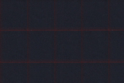 2199106/G1-22935 Midnight Blue with Red Check Suit Fabric
