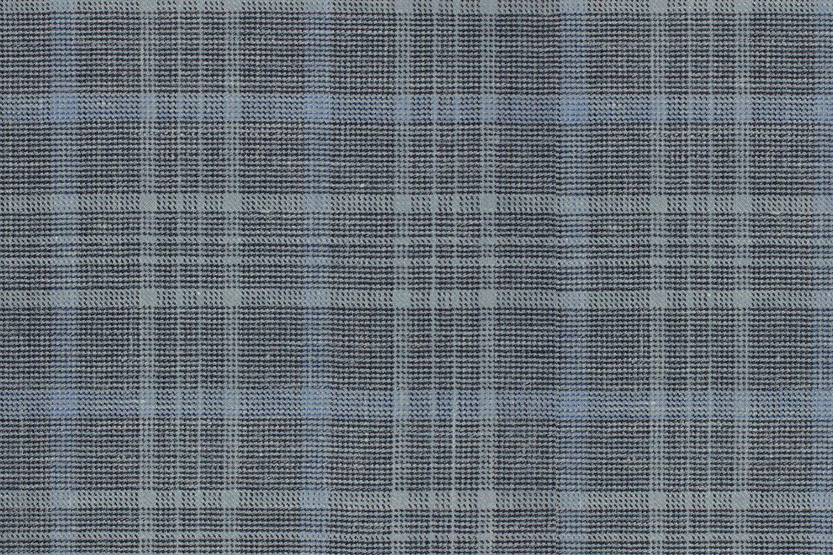 25003-1/G5-20297 Light Grey With Blue Window Pane Pants Fabric