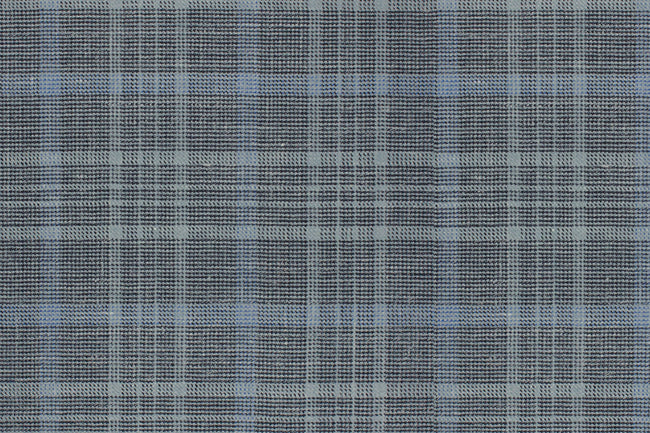 25003-1/G5-20297 Light Grey With Blue Window Pane Pants Fabric