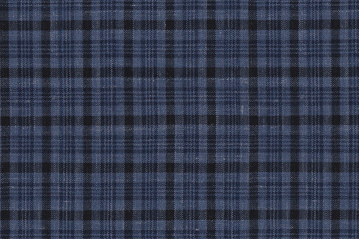 25005-2/G5-20213 Blue & Black Window Pane Vest Fabric