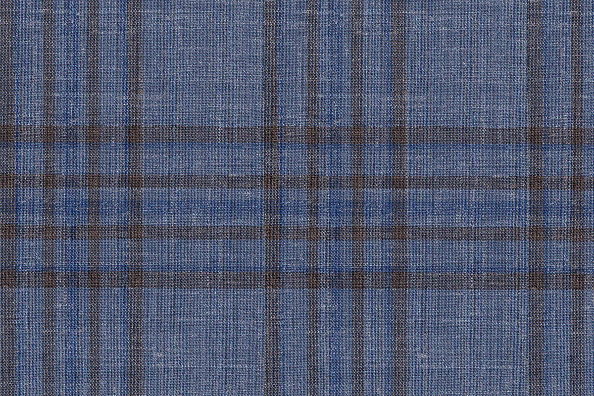 25005-4/G5-20212 Blue & Brown Check Vest Fabric