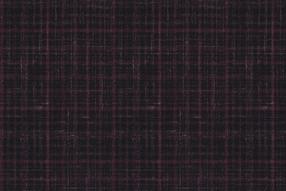 25009-1/G5-20220 Sangria & Black Check Suit Fabric