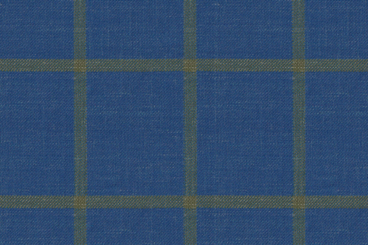 25010-8/G5-20203 Blue With Tan Window Pane Pants Fabric