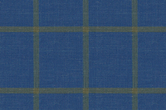 25010-8/G5-20203 Blue With Tan Window Pane Pants Fabric
