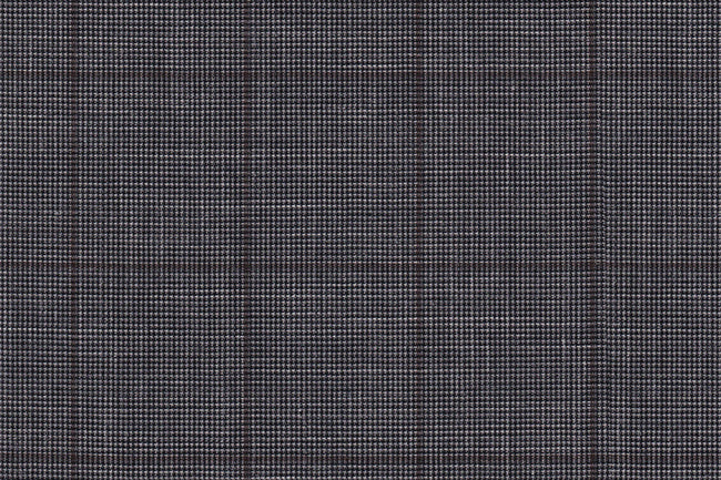 25053/G5-20272 Light Grey Micro Houndstooth With Brown Check Pants Fabric
