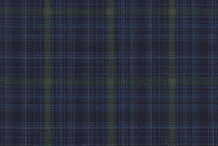 4847/G3-21765 Navy With Light Blue and Moss Green Windowpane Suit Fabric