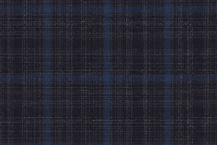 4849/G3-21727 Midnight Blue With Light Blue Windowpane Suit Fabric