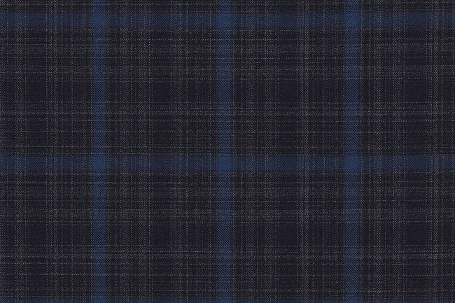 4849/G3-21727 Midnight Blue With Light Blue Windowpane Jacket Fabric
