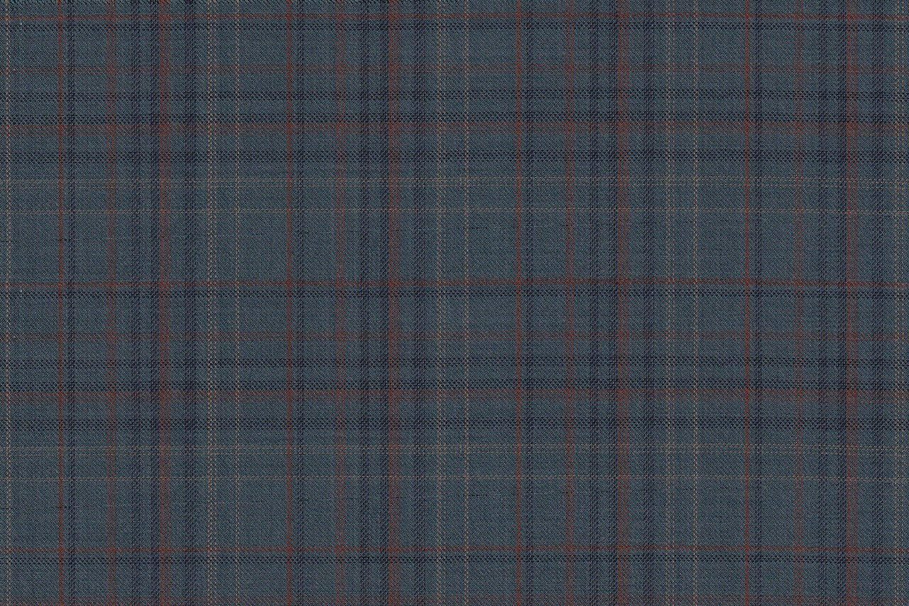 4852/G3-21730 Teal With Navy & Gold Check Pants Fabric