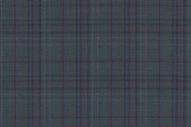 4852/G3-21730 Teal With Navy & Gold Check Pants Fabric