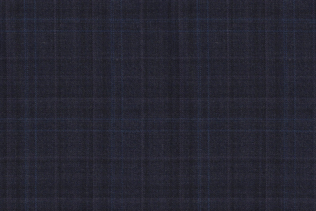 4854/G3-21732 Navy With Blue and Purple Check Suit Fabric