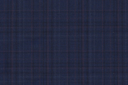 4855/G3-21733 Royal Blue With Purple and Navy Check Suit Fabric