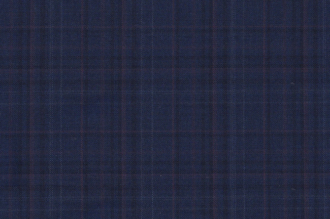 4855/G3-21733 Royal Blue With Purple and Navy Check Suit Fabric