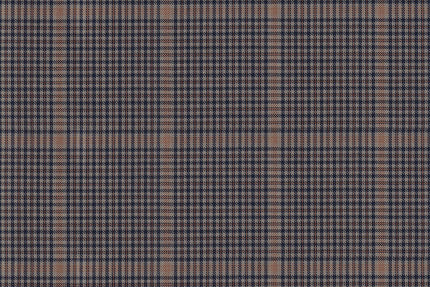 4857/G3-21735 Tan and Blue Houndstooth Check Suit Fabric