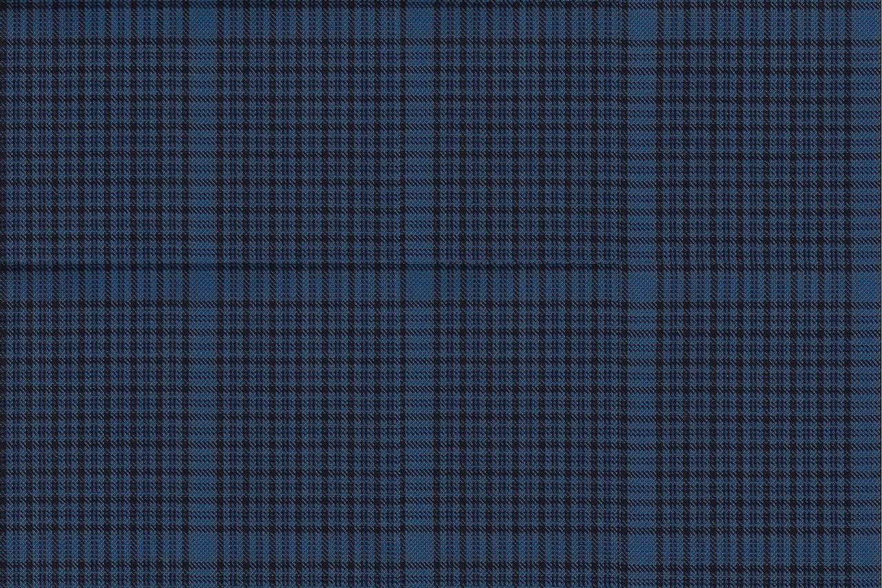 4858/G3-21736 Blue & Navy Houndstooth Check Vest Fabric
